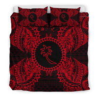Polynesian Bedding Set - Chuuk Duvet Cover Set Map Red - Polynesian Pride