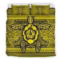 Hawaiian Turtle Polyensian Tribal Bedding Set Yellow - Polynesian Pride