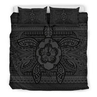 Hawaiian Turtle Polyensian Tribal Bedding Set Grey - Polynesian Pride