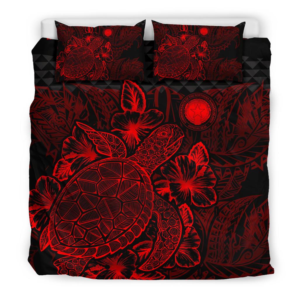 Polynesian Bedding Set - Northern Mariana Islands Duvet Cover Set Red Color Red - Polynesian Pride