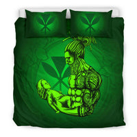Polynesian Bedding Set Hawaii Duvet Cover Set - A Father's Love Green - Polynesian Pride