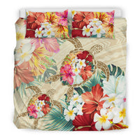 Hawaii Bedding Set - Hawaii Floral Turtle Bedding Set - Beige - Polynesian Pride