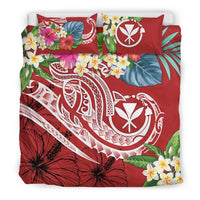 Polynesian Hawaii Kanaka Maoli Bedding Set - Summer Plumeria (Red) - Polynesian Pride
