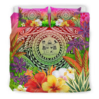 Fiji Polynesian Bedding Set - Manta Ray Tropical Flowers - Polynesian Pride