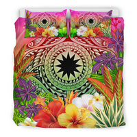 Nauru Polynesian Bedding Set - Manta Ray Tropical Flowers - Polynesian Pride