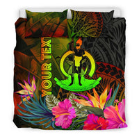 Vanuatu Polynesian Personalised Bedding Set - Hibiscus and Banana Leaves - Polynesian Pride