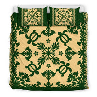Hawaii Bedding Set - Hawaiian Quilt Turtle Dance Sea Pattern Bedding Set - Polynesian Pride