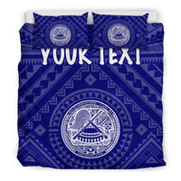 American Samoa Personalised Bedding Set - Seal In Polynesian Tattoo Style ( Blue) - Polynesian Pride