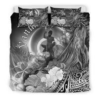 Vanuatu Bedding Set - Humpback Whale with Tropical Flowers (White) - Polynesian Pride