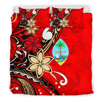 Guam Bedding Set - Tribal Flower With Special Turtles Red Color - Polynesian Pride