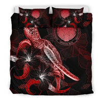 CNMI Polynesian Bedding Set - Turtle With Blooming Hibiscus Red - Polynesian Pride