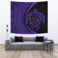 Hawaii Turtle Map Polynesian Tapestry - Purple - Circle Style Wall Tapestry 150cm*150cm Purple - Polynesian Pride