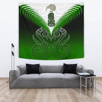 Maori Manaia New Zealand Tapestry Green Wall Tapestry - Manaia Large 104" x 88" Green - Polynesian Pride