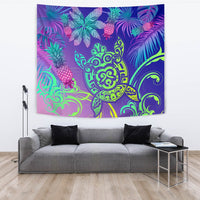 Hawaii Turtle Tropical Kanaka Maoli Tapestry - Yez Style Wall Tapestry 150cm*150cm Blue - Polynesian Pride