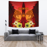 Samoa Tapestries - Tribal Tuna Fish Wall Tapestry Large 104" x 88" Orange - Polynesian Pride