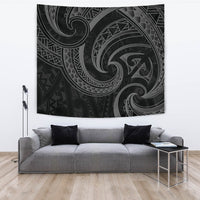 New Zealand Maori Mangopare Tapestry Polynesian - Black Wall Tapestry Large 104" x 88" Black - Polynesian Pride