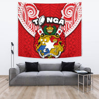 (Custom Personalised) Tonga Rugby Tapestry Royal Style - Polynesian Pride
