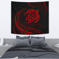 Hawaii Turtle Tapestry - Red - Frida Style Wall Tapestry 130cm*150cm Black - Polynesian Pride