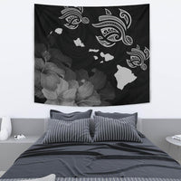 Hawaii Hibiscus Map Polynesian Ancient Gray Tribal Tapestry - Polynesian Pride