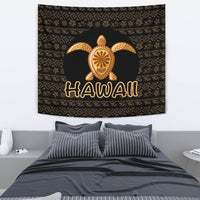 Hawaii Turtle Golden Tapestry Wall Tapestry Golden - Polynesian Pride