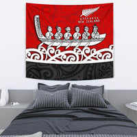 New Zealand Tapestry, Maori Waka Wall Tapestry Medium 80" x 68" Multi Color - Polynesian Pride