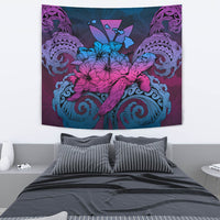 Hawaii Turtle Wave Polynesian Tapestry - Hey Style Blue Wall Tapestry 130cm*150cm Blue - Polynesian Pride