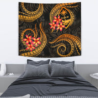 Guam Tapestry - Gold Plumeria TAPESTRY Medium 80" x 68" GOLD - Polynesian Pride