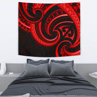 New Zealand Maori Mangopare Tapestry Polynesian - Red Wall Tapestry Medium 80" x 68" Red - Polynesian Pride