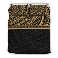 Poly Duvet Cover Set - Polynesian Gold Style Black - Polynesian Pride