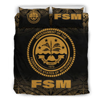 Federated States Of Micronesia Duvet Cover Set - Gold Fog Style - Polynesian Pride