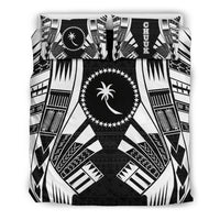 Chuuk States Duvet Cover Set - Black White Tattoo Style Black - Polynesian Pride