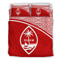 Guam Duvet Cover Set - Red Curve Style - Polynesian Pride