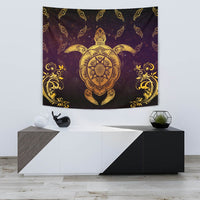 Turtle Golden Royal Tapestry - Polynesian Pride
