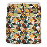 Hawaiian Tropical Jungle Parrots And Flamingos Hummingbirds Toucan Polynesian Bedding Set Black - Polynesian Pride