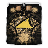 Tokelau Duvet Cover Set - Tokelau Flag & Gold Hibiscus - Polynesian Pride