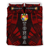 Tonga Duvet Cover Set - Polynesian Tattoo Red - Polynesian Pride