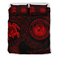 Hawaiian Flag Turtle Polynesian Bedding Set Red Red - Polynesian Pride