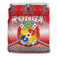 Polynesian Bedding Set - Tonga Coat Of Arms Pattern Duvet Cover Set - Polynesian Pride