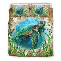 Cook Islands Bedding Set Sea Turtle Vintage - Polynesian Pride