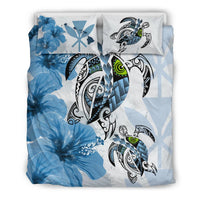 Hawaii Bedding Set - Polynesia Turtle Hibiscus Blue Blue - Polynesian Pride