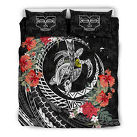 Polynesian Duvet Cover Set - Marquesas Islands Bedding Set Polynesia Map Turtle Hibiscus - Polynesian Pride
