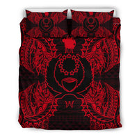 Polynesian Bedding Set - Pohnpei Duvet Cover Set Map Red - Polynesian Pride