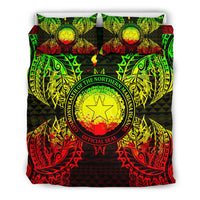 Polynesian Bedding Set - Northern Mariana Islands Duvet Cover Set Map Reggae - Polynesian Pride