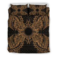 Polynesian Bedding Set - Marshall Islands Duvet Cover Set Map Gold - Polynesian Pride