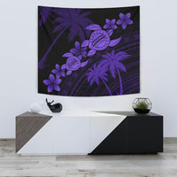 Hawaii Turtle Plumeria Coconut Tree Polynesian Tapestry - Purple Wall Tapestry 75cm*90cm Purple - Polynesian Pride