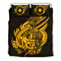 Polynesian Bedding Set - Marshall Islands Duvet Cover Set Father And Son Gold - Polynesian Pride