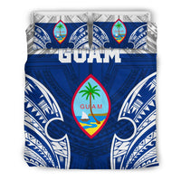 Polynesian Bedding Set - Guam Duvet Cover Set - Pattern With Seal Blue Version - Polynesian Pride