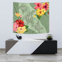 Hawaii Turtle Hibiscus Tapestry - Tink Style Wall Tapestry 75cm*90cm Pastel - Polynesian Pride