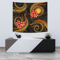 Marshall Islands Tapestry - Gold Plumeria TAPESTRY Small 60" x 51" GOLD - Polynesian Pride