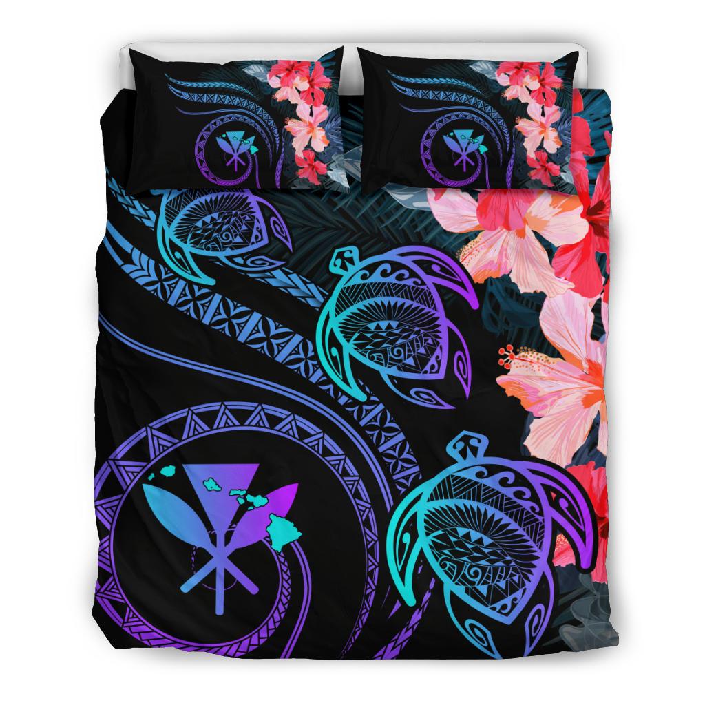 Hawaii Bedding Set - Hawaii Turtle Polynesian Tropical Bedding Set - Cora Style Purple Purple - Polynesian Pride